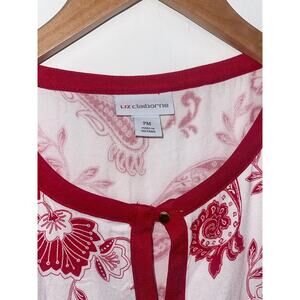 NWT Liz Claiborne PM Women’s Sleeveless Red White Paisley Floral